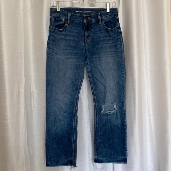 π» Old Navy Cropped Flare Distressed Jeans - Picture 1 of 7